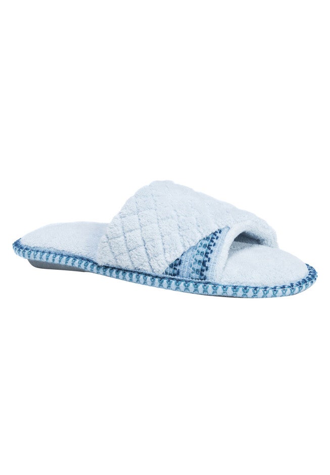 Sally Open Toe Slippers by Muk Luks®, SEA GLASS, hi-res image number null