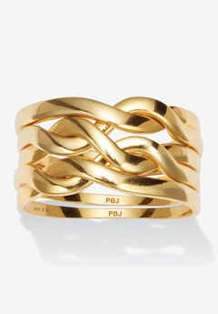 14K Yellow Gold-Plated 5 Piece Puzzle Ring