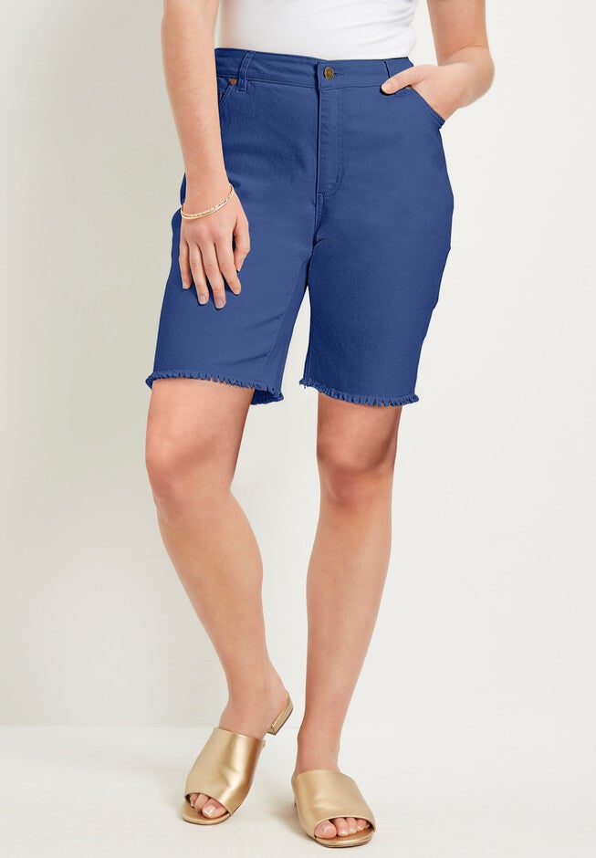 Curvie Fit Denim Shorts, MEDIUM BLUE, hi-res image number null