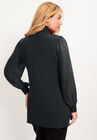 Sheer-Sleeve Mockneck Top, , on-hover image number null