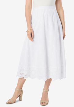 Eyelet Midi Skirt