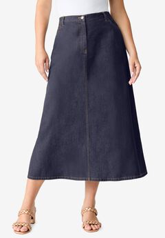 Plus Size Elastic Waistband Skirts