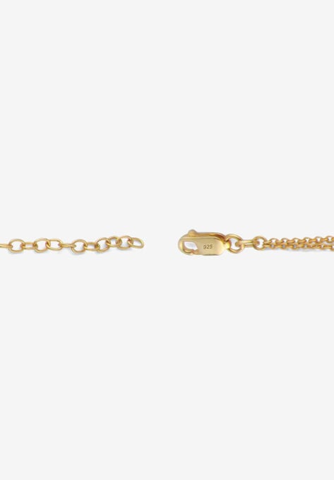1.85 Cttw. Princess-Cut Cubic Zirconia Gold-Plated Silver Ankle Bracelet 11" Jewelry, , on-hover image number null