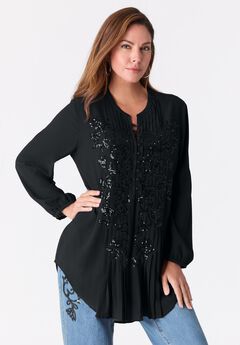 Sequin Floral Tunic