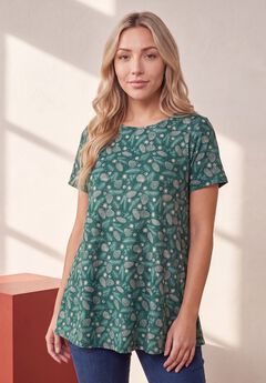 Plus Size Ultimate Cotton Crewneck Short Sleeve Swing Tee