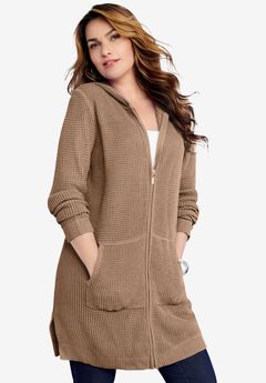 Plus Size Brown Cardigan