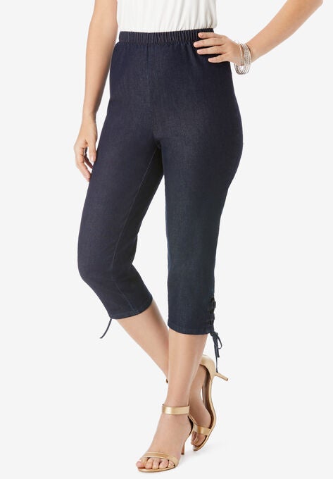 Lace-Up Capri, INDIGO WASH, hi-res image number null