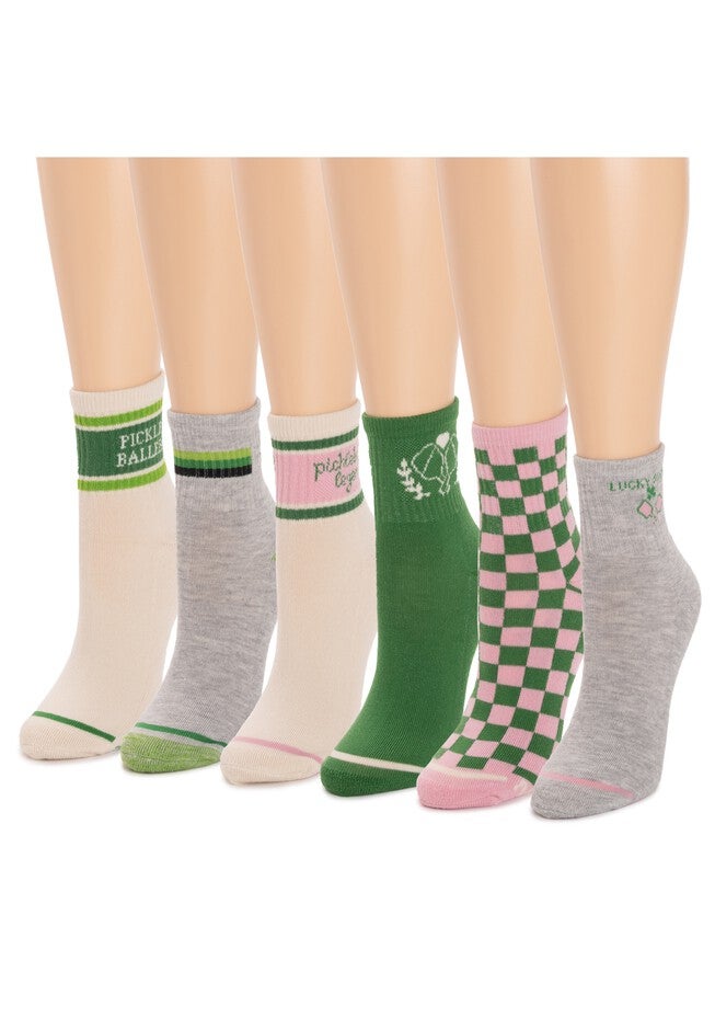 Women'S 6 Pack Pickleball Quarter Crew Socks, , on-hover image number null