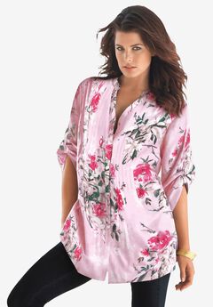 Floral Print Pintuck Tunic
