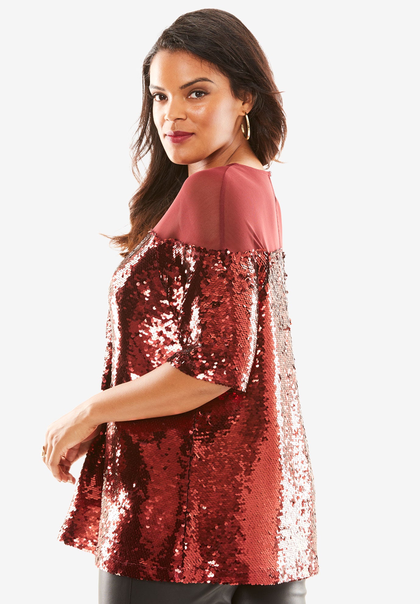 roamans sequin tops