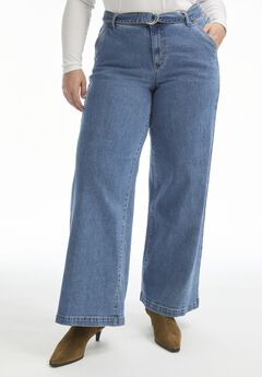 Curvie Fit High-Waisted Wide-Leg Utility Jean