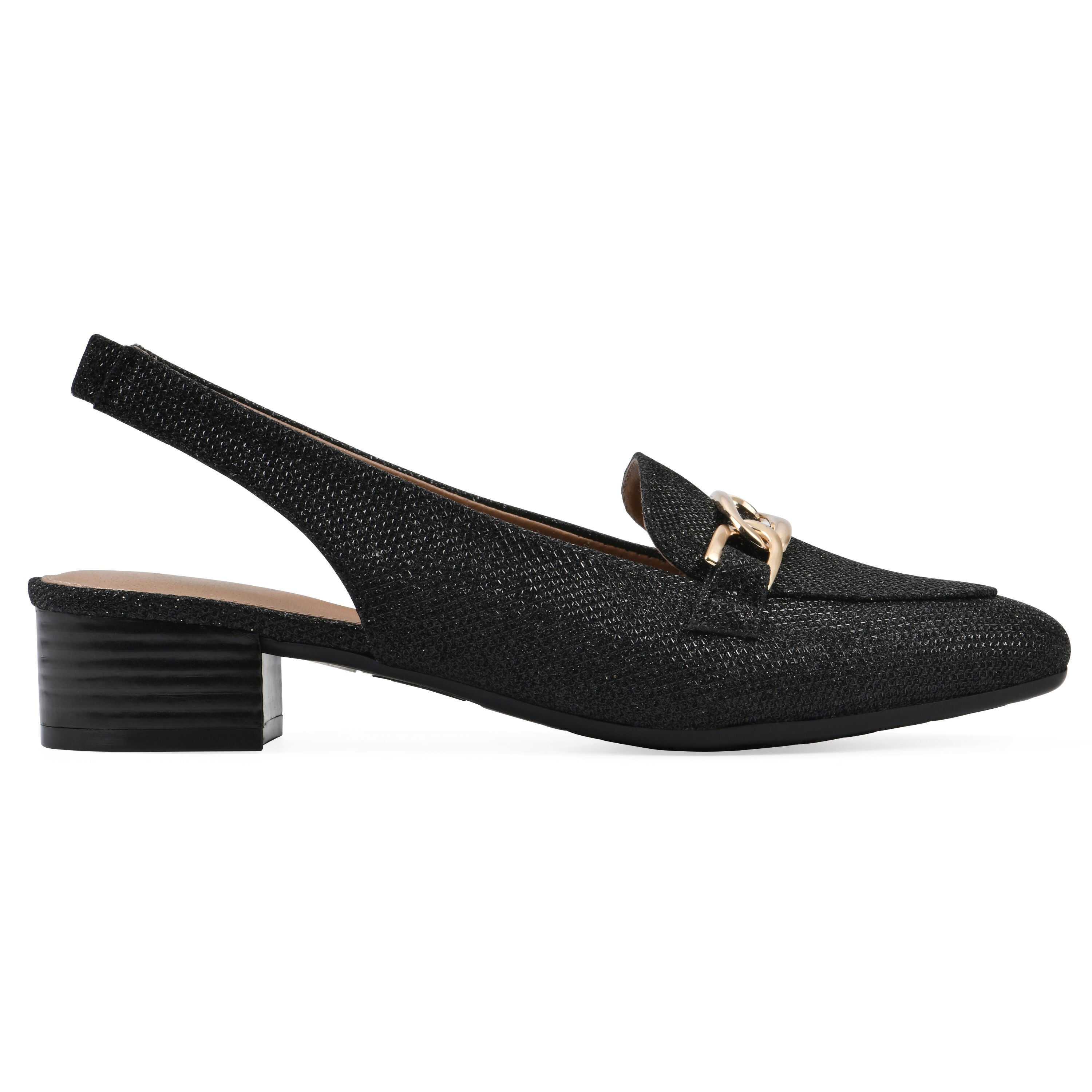 Boreal Slingback Heel, BLACK GLITTER, alternate image number 2