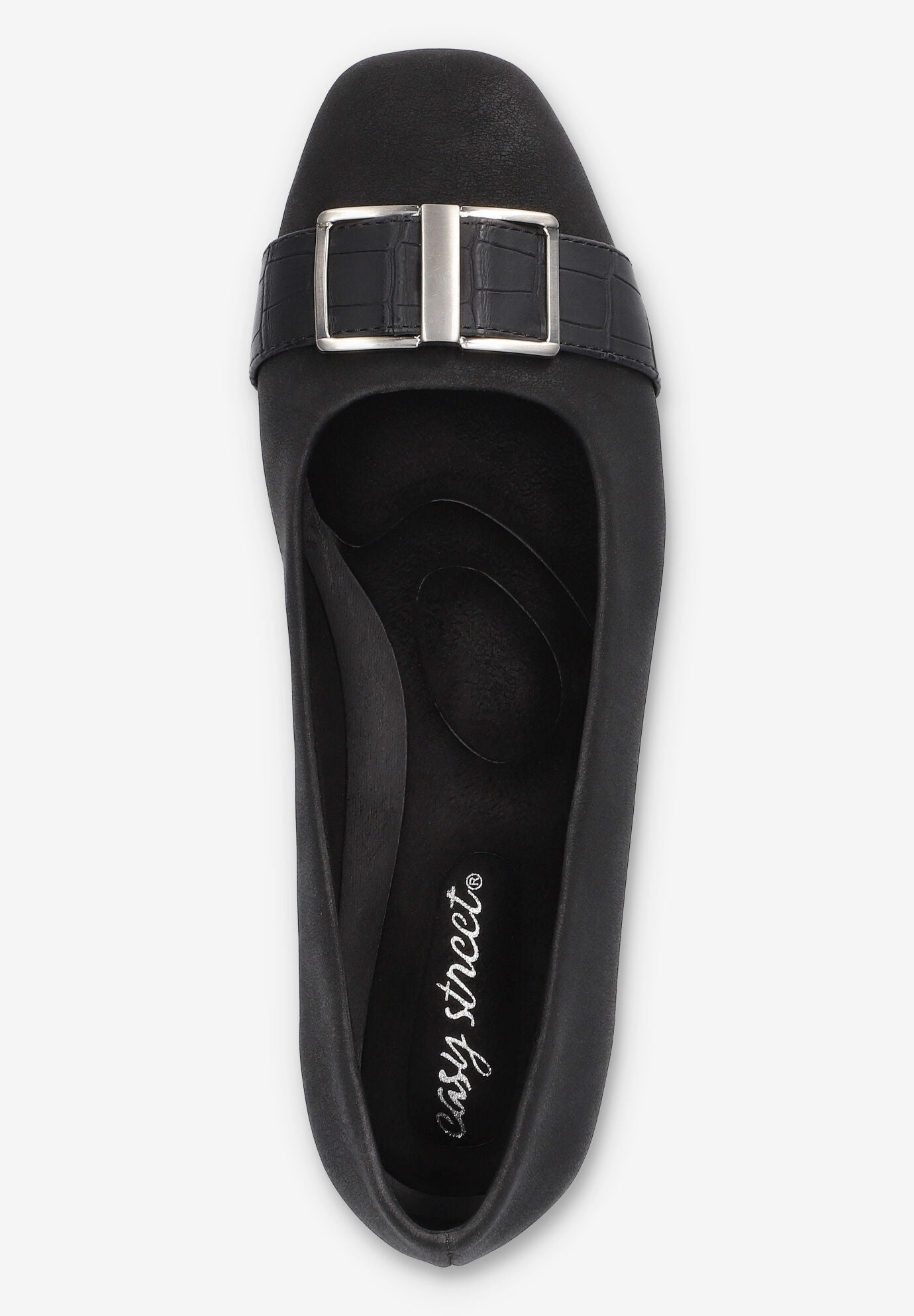 Keely Square Toe Flat, BLACK MATTE, alternate image number 6