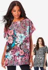 Reversible Georgette Top., PINK PAISLEY GARDEN, hi-res image number null