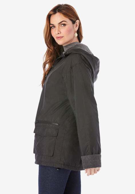 Hooded Jacket with Fleece Lining, , alternate image number null