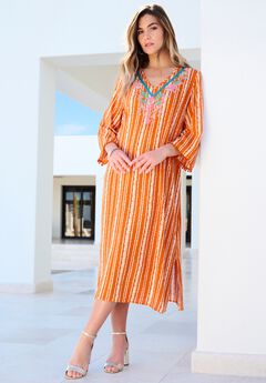 Embellished Crinkle Kaftan