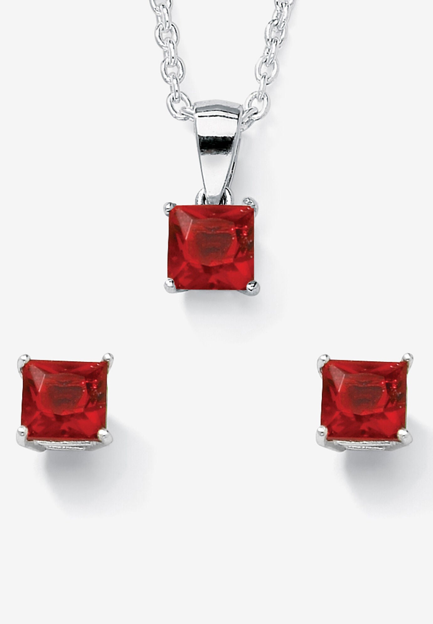 Birthstone Jewelry Set In .925 Silver, JULY, hi-res image number 0