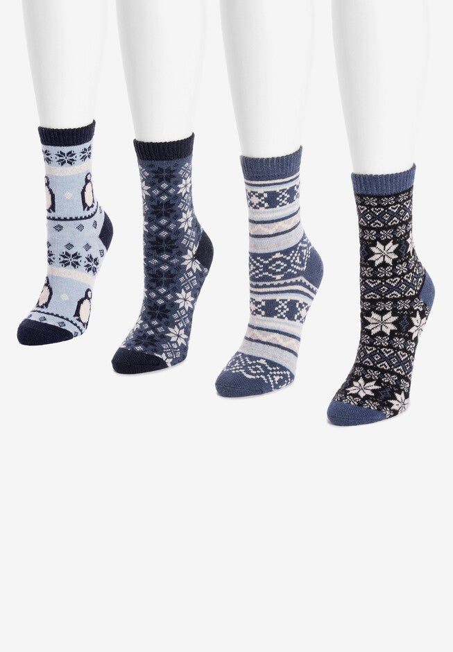 4 Pair Pack Holiday Boot Socks, , alternate image number 4