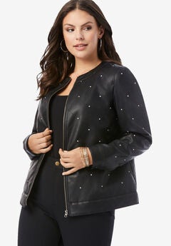 Rhinestone-Studded Bomber Jacket