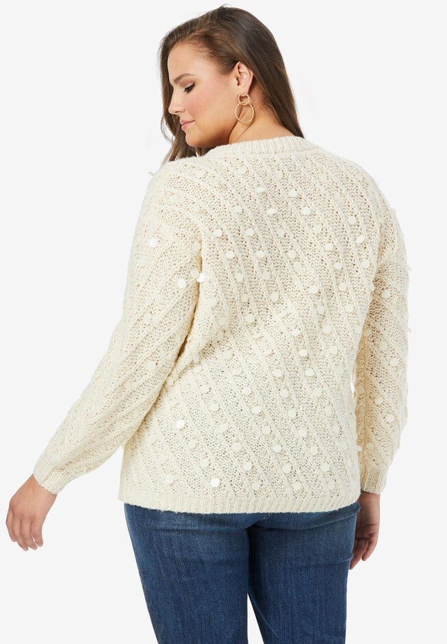 Textured Sequin Sweater, , on-hover image number null