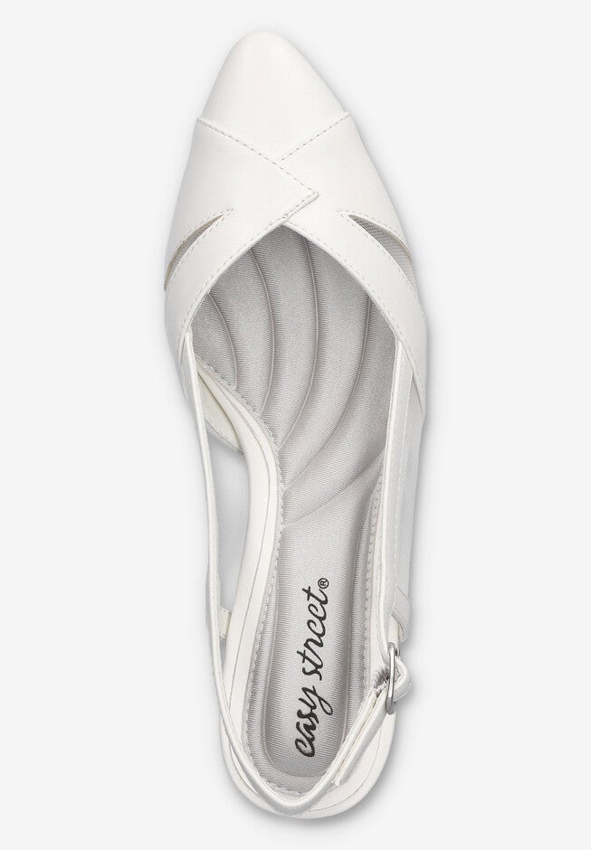 Avena Block Heel Slingback Pump, WHITE, alternate image number null