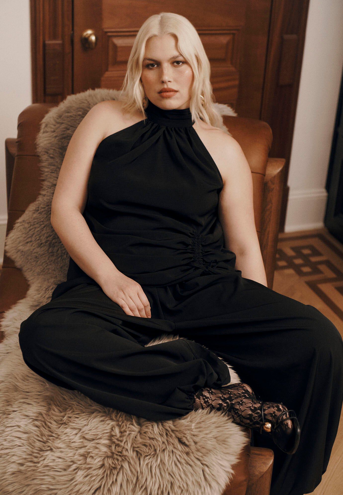 Elastic Waist Crepe Balloon Pant