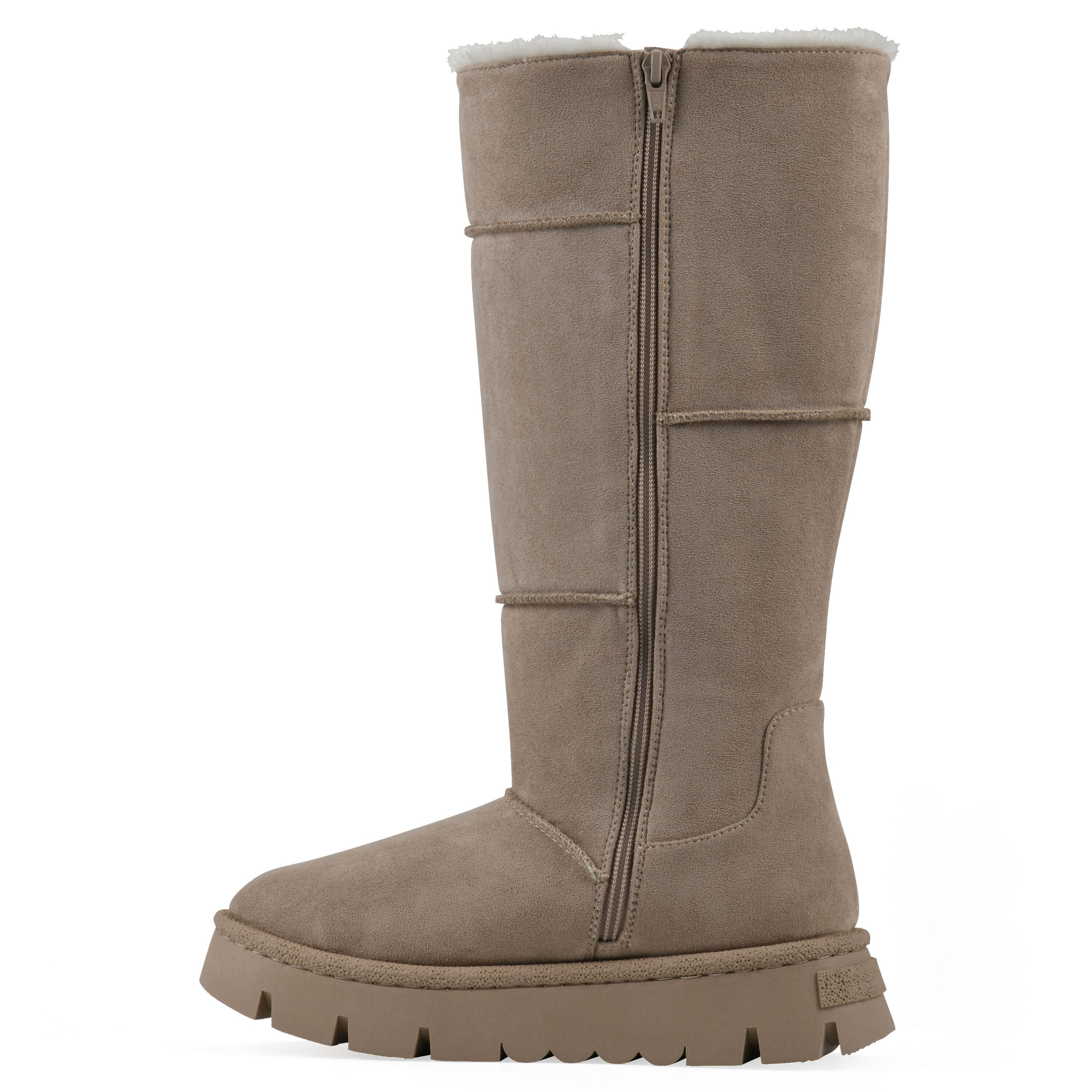 Tru Faux Fur Tall Shaft Boot, DARK BEIGE, alternate image number 3