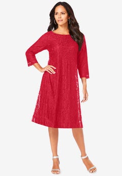 Plus Size Red Lace Dresses