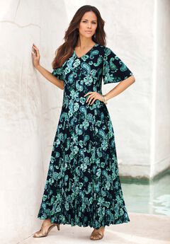 Flutter Sleeve Crinkle Dress