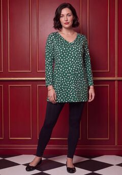Plus Size Cotton Ultimate Long Sleeve V-Neck Tunic