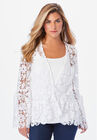 Bell-Sleeve Lace Jacket, WHITE, hi-res image number null