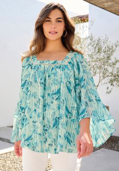 Square Neck Lurex Blouse