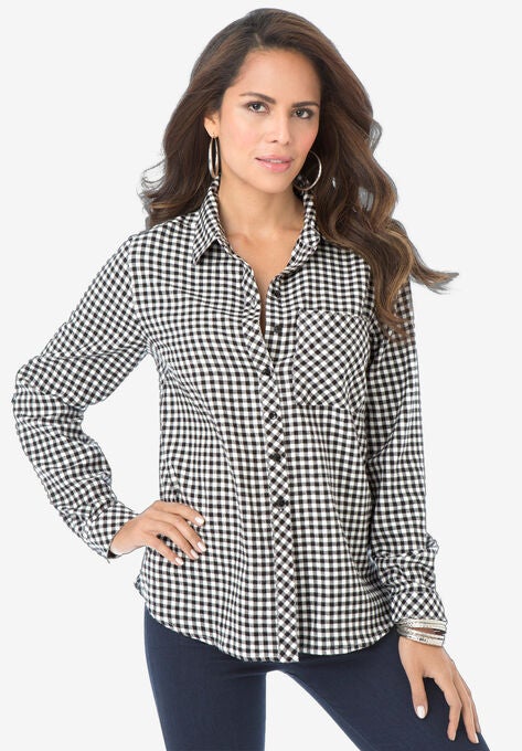 Frankie Big Shirt, WHITE PLAID, hi-res image number null