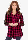 Lace Plaid Big Shirt, PINK BURST WINDOW PLAID, hi-res image number null