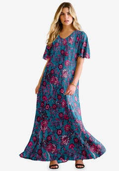 Flutter Sleeve Crinkle Dress