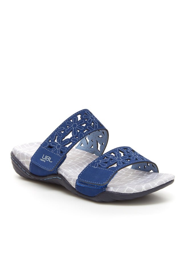 Wildflower Slide Sandals , NAVY, hi-res image number 0
