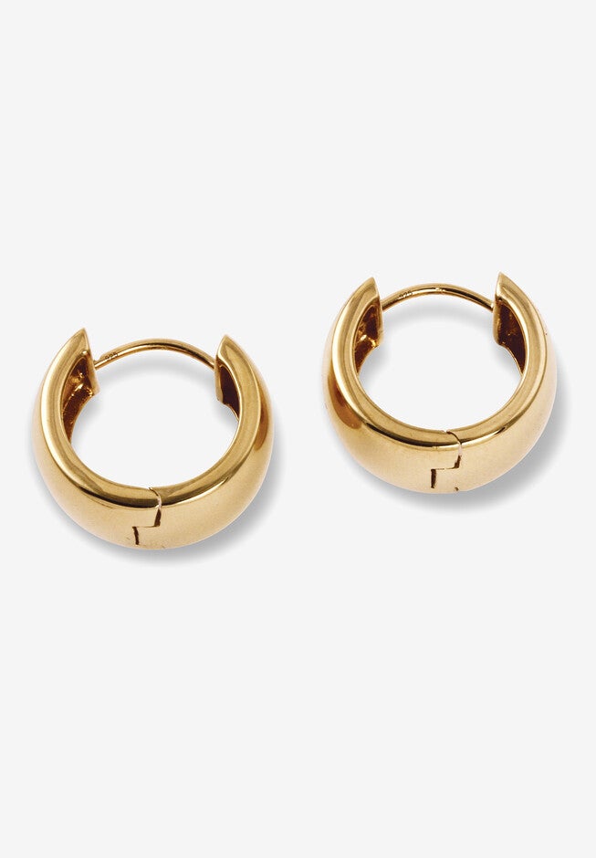 Yellow Gold over Sterling Silver Huggie Hoop Earrings, , on-hover image number 1