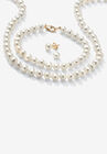 Gold Over Silver Necklace, Bracelet And Earring Set Freshwater Pearl, PEARL, hi-res image number null