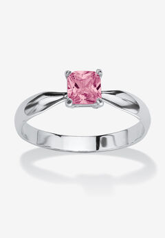 Birthstone .925 Silver Solitaire Ring