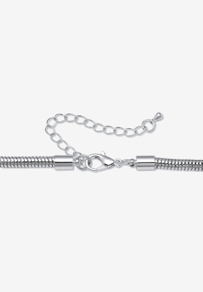Silvertone Endless Necklace (14Mm), 38 Inch Length, Plus 3 Inch Extension, , on-hover image number 1