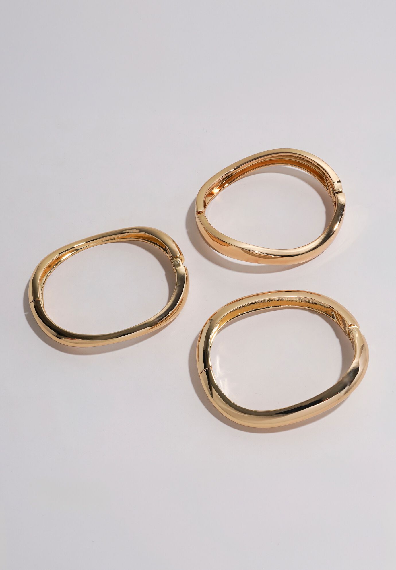 3-Piece Bangle Bracelet Set, GOLD, alternate image number 1