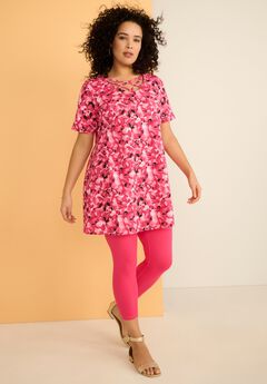 Ultimate Lattice Neck Short Sleeve Tunic