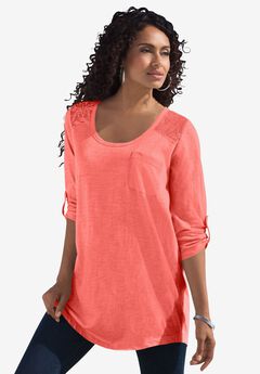 Textured Lace Trimmed Tunic