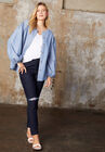 Puff Sleeve Chambray Jacket, LIGHT WASH, hi-res image number null