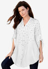 Glam-Embellished Big Shirt, WHITE DENIM, hi-res image number 0