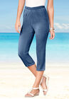 Pull-On Stretch Capri Jean, , alternate image number null