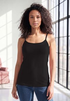 Plus Size Cami with Built-In Bra and Adjustable Straps