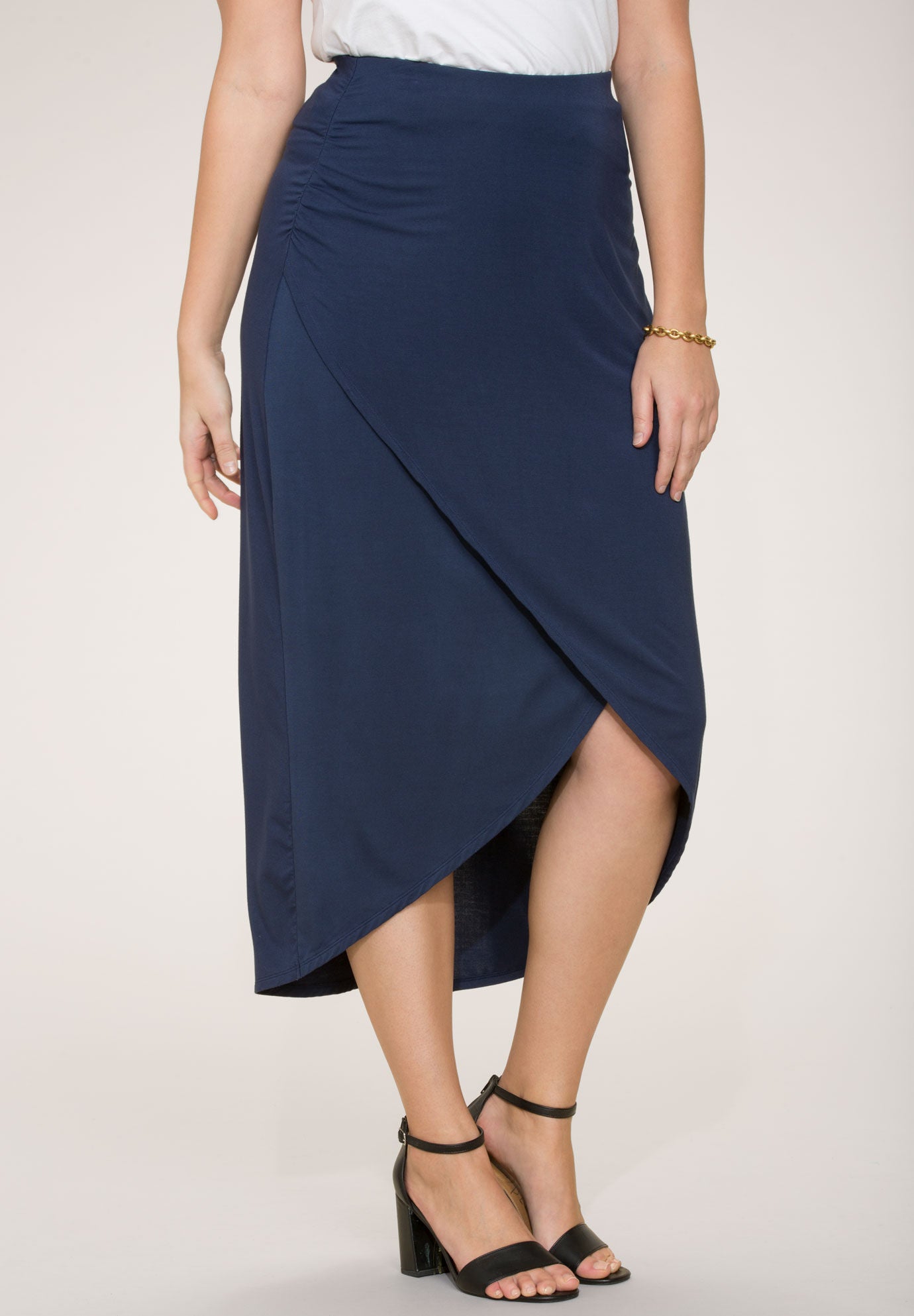 faux wrap maxi skirt