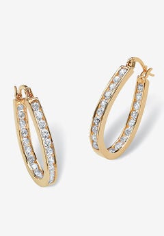 Gold Tone Inside Out Hoop Earrings