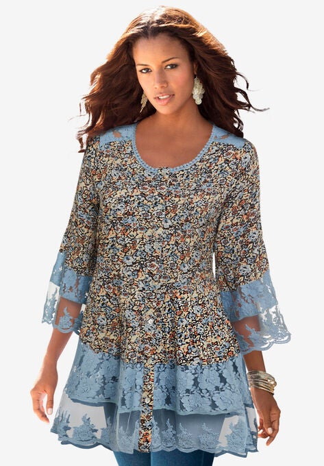 Illusion Lace Big Shirt, , hi-res image number null